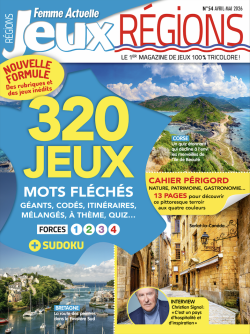 Femme actuelle Jeux Régions 